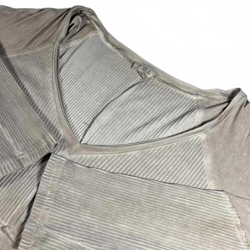 POL Clothing Ribbed Knit Woman’s Tunic Top V-Neck Rayon/spandex Blend POL Top - Picture 6 of 9